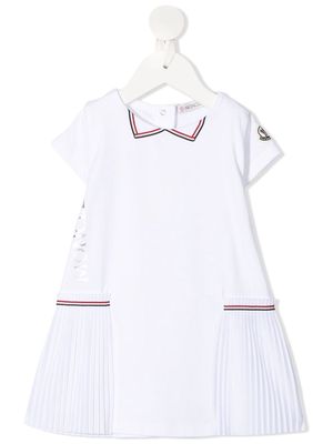Moncler Enfant striped-trim dress - White