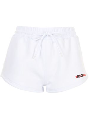 MSGM logo-print cotton track shorts - White