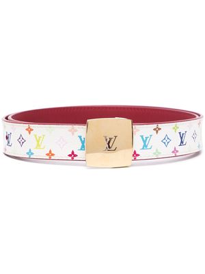 Louis Vuitton 2006 pre-owned monogram buckle belt - White