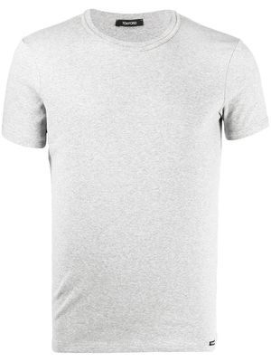 TOM FORD logo patch crew neck T-shirt - Grey