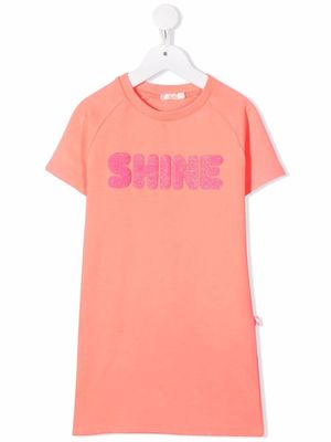 Billieblush glitter slogan T-shirt dress - Orange