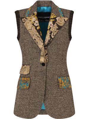 Dolce & Gabbana micro-pattern wool vest - Grey