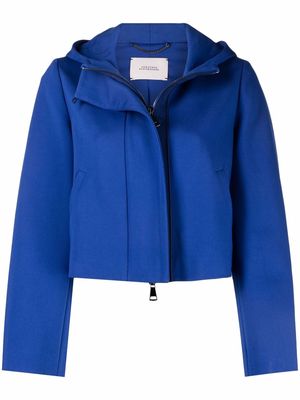 Dorothee Schumacher cropped zip-up hooded jacket - Blue