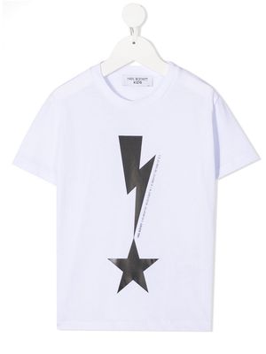 Neil Barrett Kids Thunderbolt print T-shirt - White