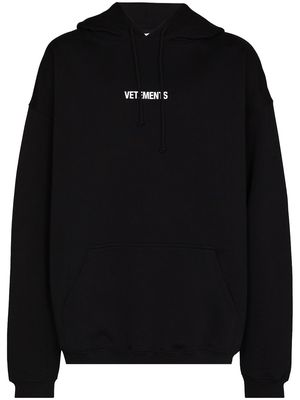 VETEMENTS exposed-label oversized hoodie - Black