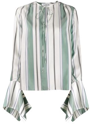LANVIN awning stripe blouse - Green