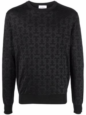 Salvatore Ferragamo intarsia-knit long-sleeve jumper - Black