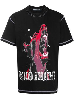 United Standard barking dog logo T-shirt - Black
