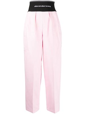 Alexander Wang high-waisted logo-band trousers - Pink