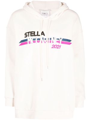Stella McCartney Moto logo-print hoodie - Neutrals