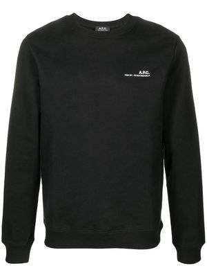 A.P.C. logo-print cotton sweatshirt - Black