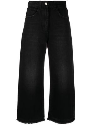 Patrizia Pepe lightly distressed cropped jeans - Black