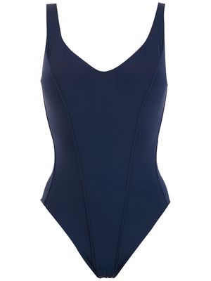 Amir Slama V-neck open-back swimsuit - Blue