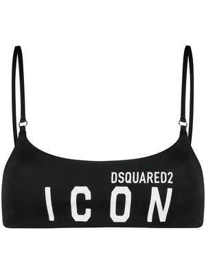 Dsquared2 logo-print bikini top - Black