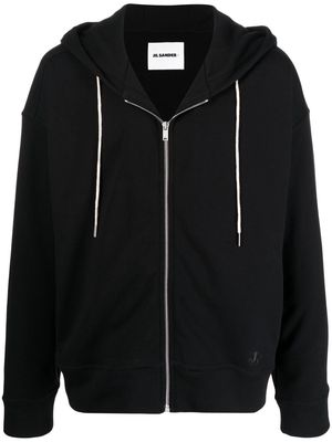 Jil Sander zip-up cotton hoodie - Black