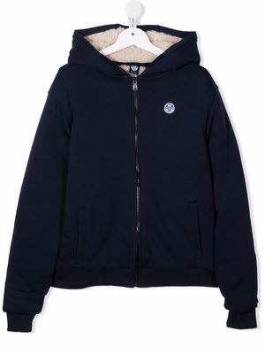 North Sails Kids logo-patch hooded jacket - Blue