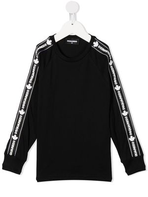 Dsquared2 Kids logo stripe sweatshirt - Black