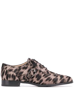 Tod's leopard print oxford shoes - Neutrals