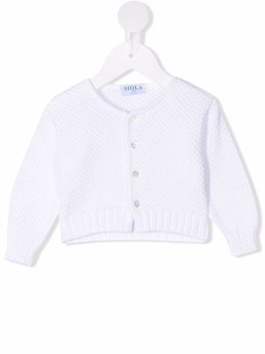 Siola open-knit buttoned cardigan - White