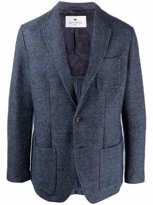 ETRO knitted single-breasted blazer - Blue