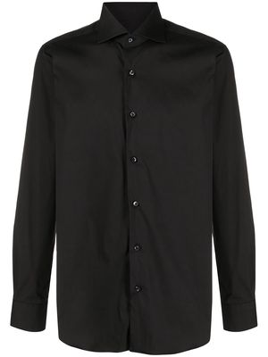 Barba plain button shirt - Black