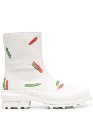 CamperLab chunky printed ankle boots - White