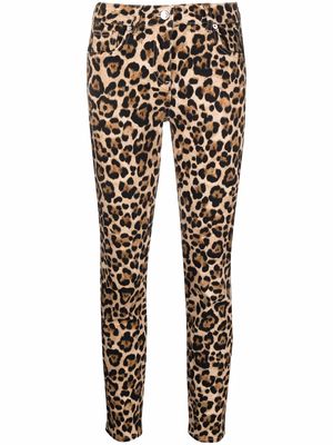 Blumarine leopard print skinny jeans - Brown
