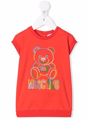 Moschino Kids Teddy Bear motif sweater dress - Red