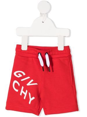 Givenchy Kids logo-print track shorts - Red