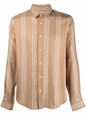 SANDRO striped long-sleeve shirt - Neutrals