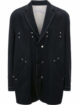 JW Anderson contrast-stitch single-breasted jacket - Black