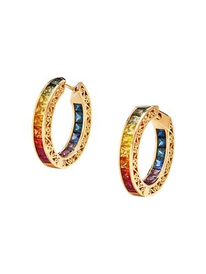 Dolce & Gabbana multi-gem hoop earrings - Gold