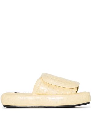 Natasha Zinko crocodile-embossed slides - Neutrals