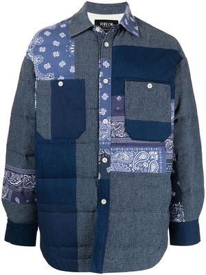 FIVE CM padded patchwork jacket - Blue
