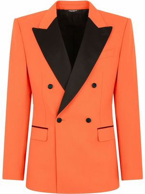 Dolce & Gabbana Double-breasted stretch wool tuxedo suit - Orange