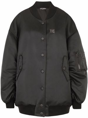 Dolce & Gabbana wide-style bomber coat - Black