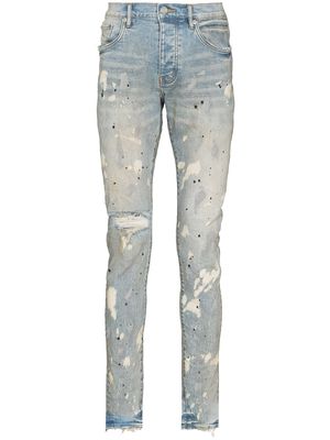 Purple Brand acid bleach-effect skinny jeans - Blue