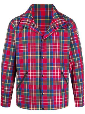 Moncler tartan-print windbreaker jacket - Red