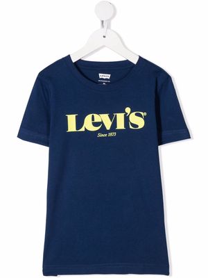 Levi's Kids logo-print cotton T-shirt - Blue