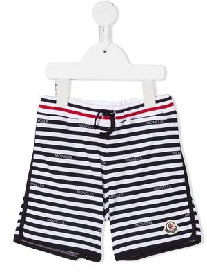 Moncler Enfant striped track shorts - White