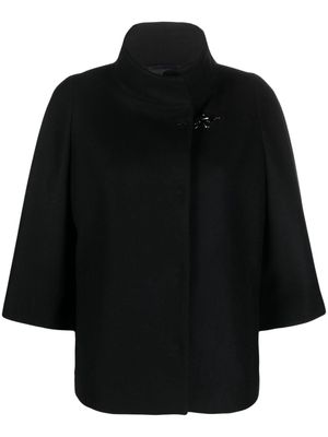 Fay funnel-neck virgin wool-blend coat - Black