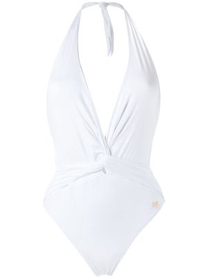 Brigitte plunge neck Aline swimsuit - White