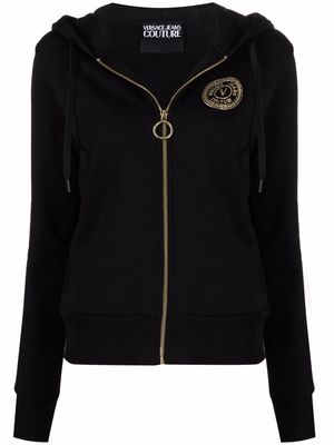 Versace Jeans Couture logo-print zipped hoodie - Black