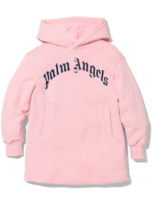 Palm Angels Kids logo-print hooded dress - Pink
