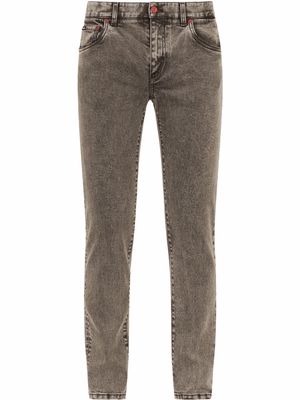 Dolce & Gabbana low-rise slim-cut jeans - Grey