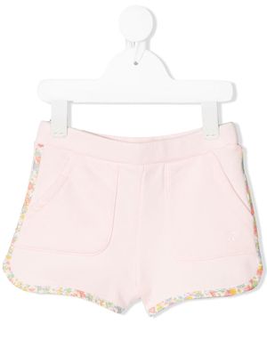 Bonpoint liberty-print trim fleece shorts - Pink