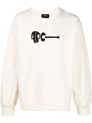 A.P.C. logo-print crew-neck sweatshirt - Yellow