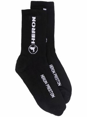 Heron Preston intarsia-knit logo socks - WHITE BLACK