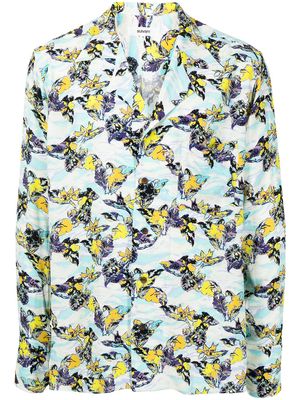 sulvam butterfly-print button-up shirt - Multicolour