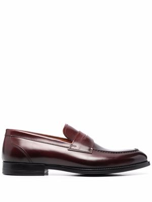 Santoni slip-on leather loafers - Brown